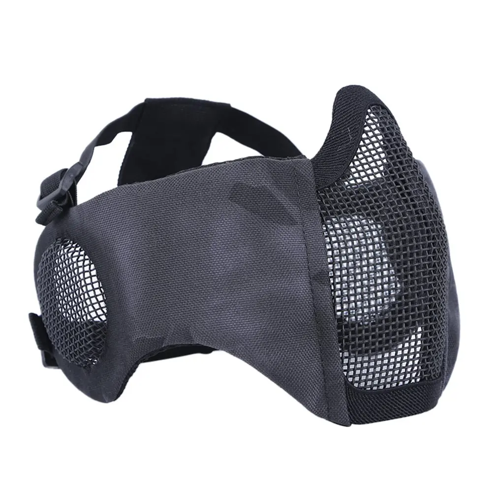 

Прозрачная защитная тактическая маска на половину лица Защитная маска на рот защита ушей военный Пейнтбол Охота страйкбол