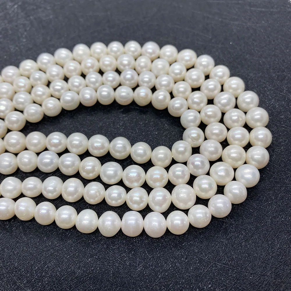 

AAA Grade Natural Freshwater Cultured Pearl 100% Pearl Beaded High Quality Potato Shape for Jewelry Making DIY Chain 15.5 Inches