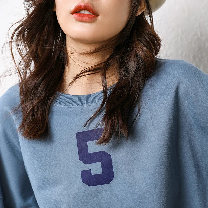 Женский Повседневный свитшот в стиле ретро Свободный свитер с длинными рукавами