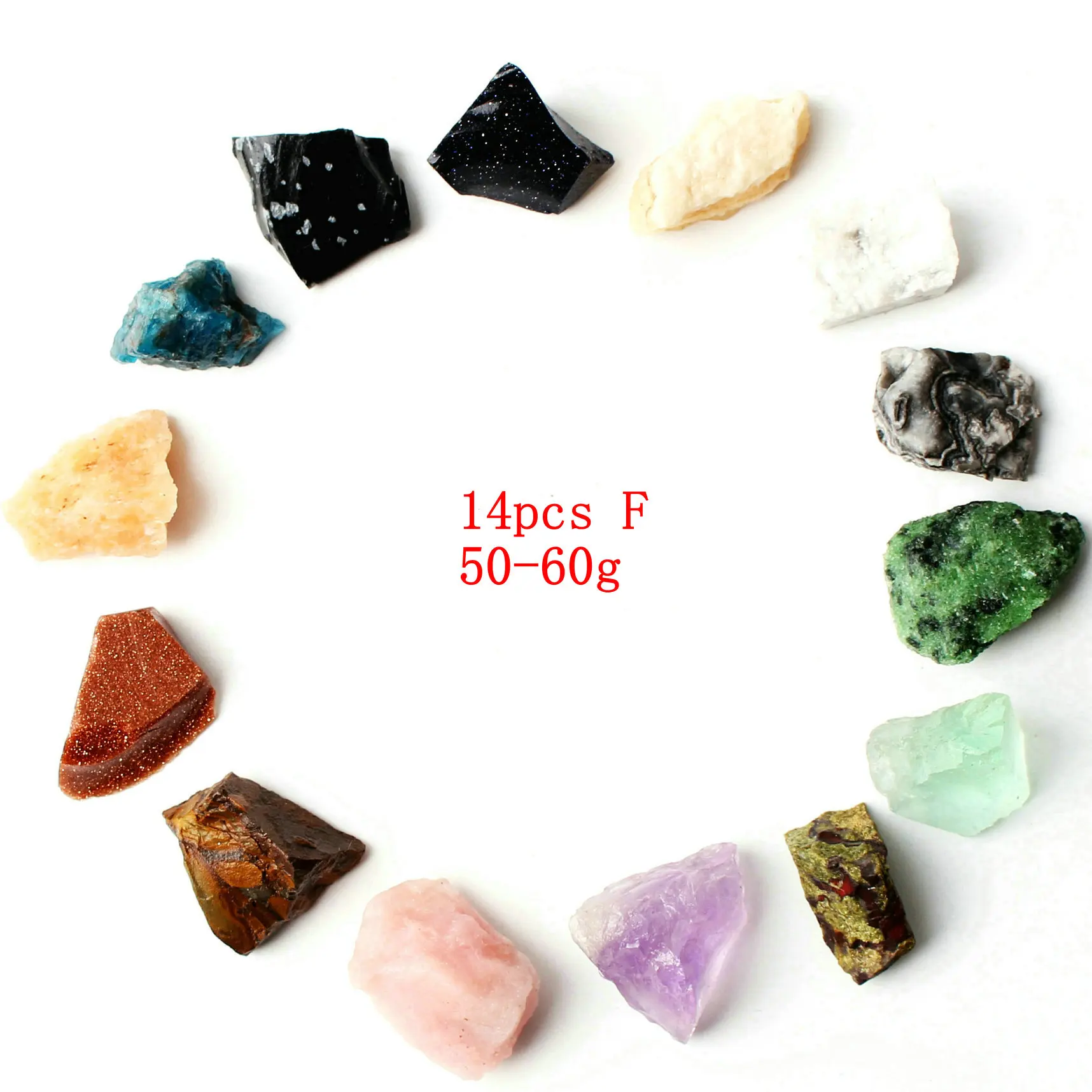 7 шт. или более разноцветных необработанных камней натуральные кристаллы