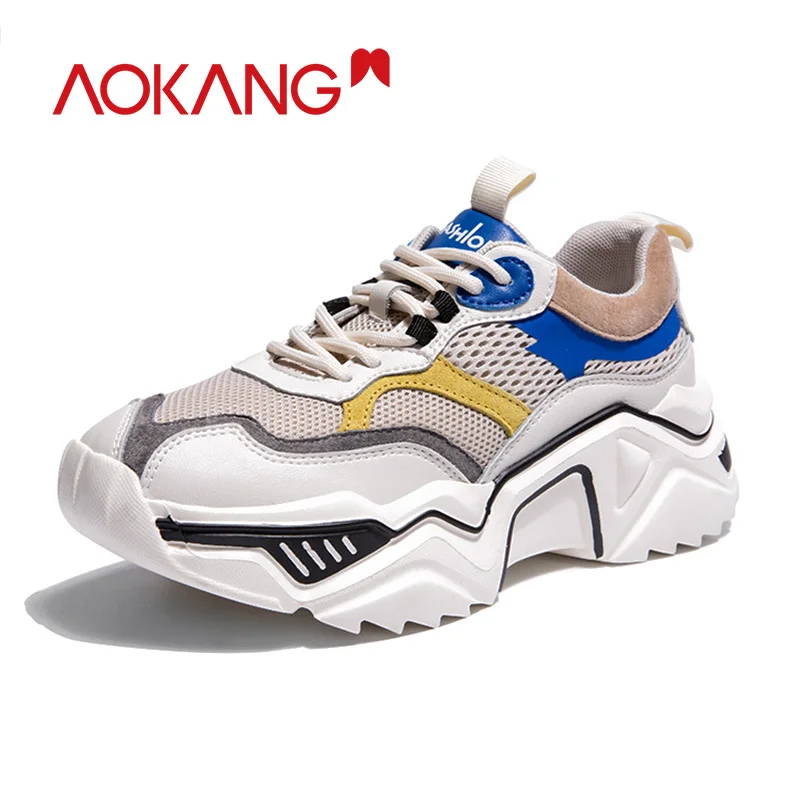 Женские кроссовки на массивной платформе AOKANG модные брендовые