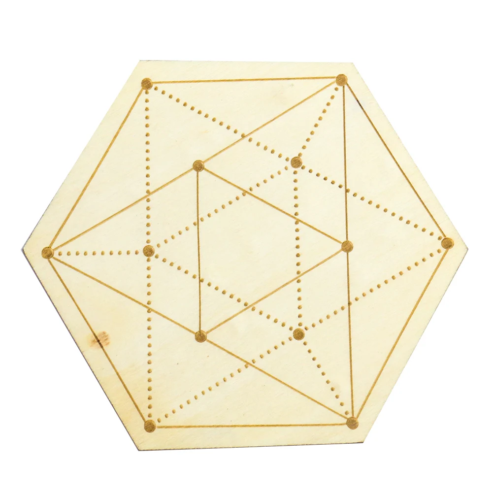 Buy 2PCS Star of David Wooden Circles Sign Coaster Laser Carved Art Craft Mat for Stone Crystal Home Decor Placemat Dining Table on