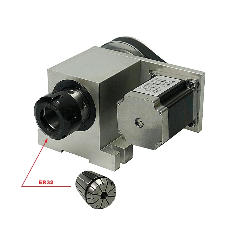 

4th Axis Harmonic Drive Reducer Rotary Axis A Aixs with ER32 Collet Chuck for Cnc Router Cnc Milling Machine