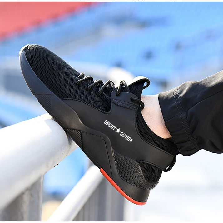 Мужская Рабочая обувь со стальным носком Повседневные Дышащие уличные кроссовки