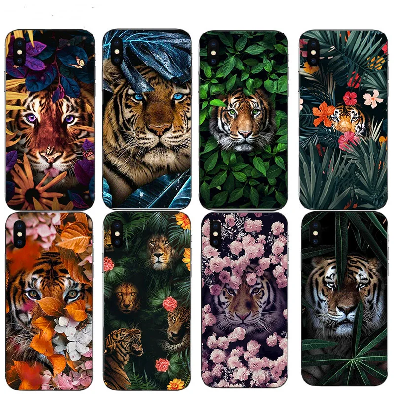 

Floral Tiger Cool Hard Mobile Shell 12 Mini 13 11 Pro Max XS Phone Case For Iphone 8 6 6S 7Plus 5S 10 X XR SE 2020 luxury Cover