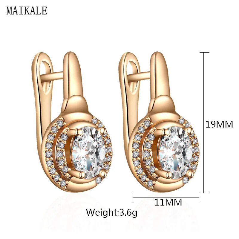 Женские маленькие серьги гвоздики MAIKALE круглые с фианитом украшение в Корейском