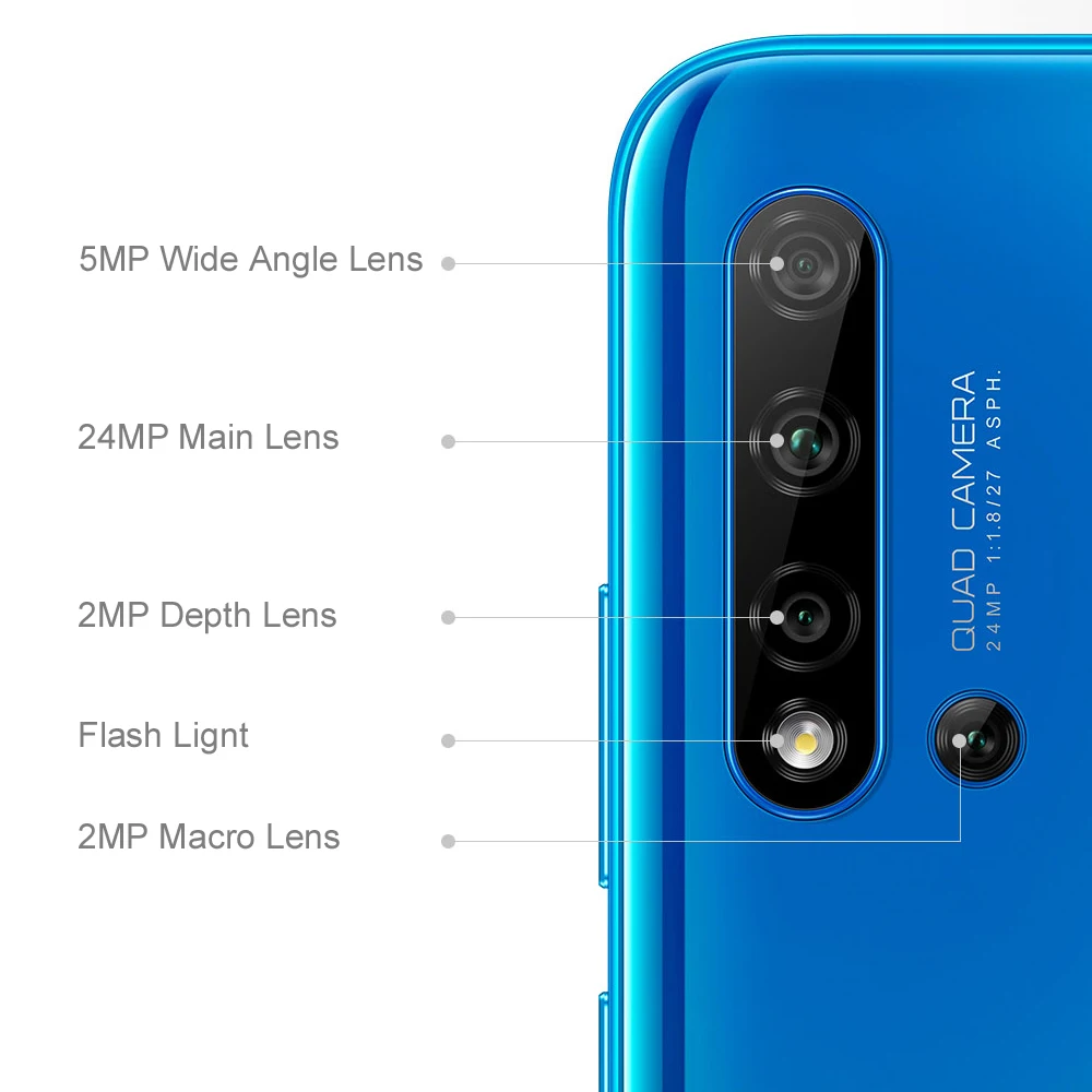 Huawei Nova 5i смартфон 6 ГБ 128 4000 мАч Google Play Смартфон Android 9 0 24MP Quad AI камера 4 дюймов FHD +