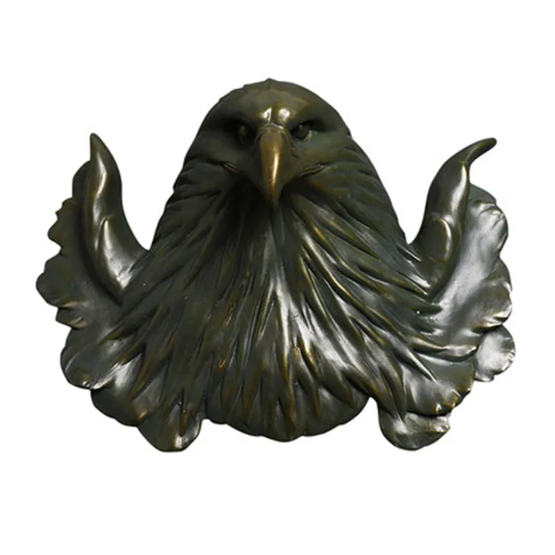 

European Pastoral Eagle Head Wall Hanging Decor Living Room Bar KTV Wall Hanging Decor Resin Animal Head Wall Decoration M3137