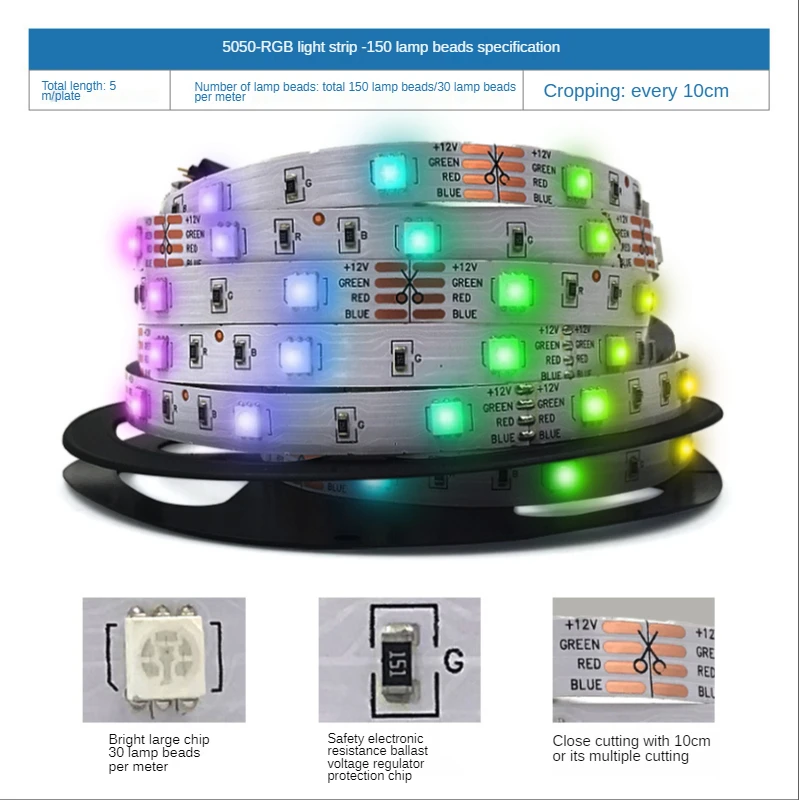 

5M RGB 2835/5050 LED Strip Lights SMD Flexible Ribbon Waterproof, 5M LED Strip Lights RGB LED Light Tape Diode DC 12V Control