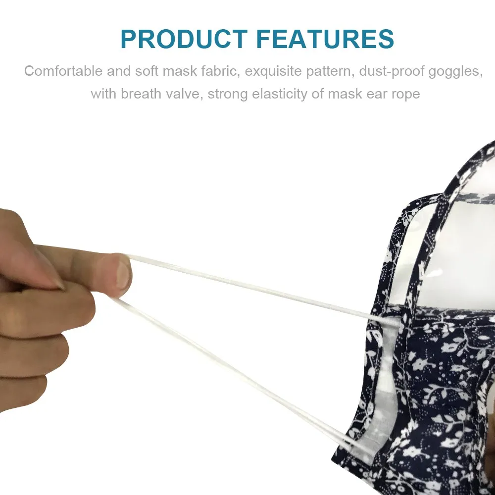 

Man Women Protective Face Mask with Eyes Shield Mascarillas Visible Clear Window Mouth Cover Mascarilla Comfortable Masque 4PCS