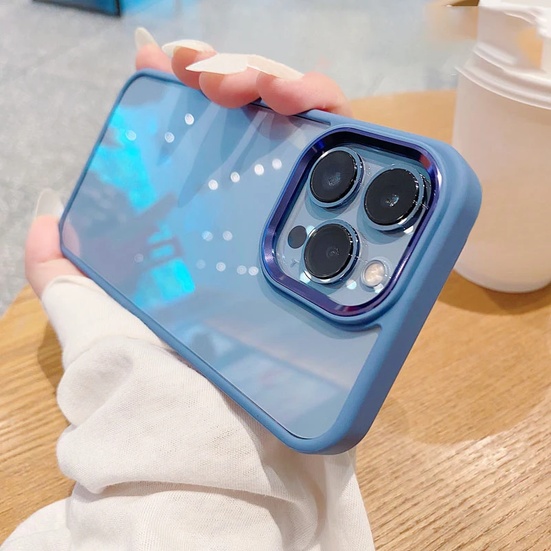 

Роскошный Прозрачный ударопрочный чехол LOVECOM для телефона iPhone 13 Pro Max 12 Pro Max, мягкий акриловый силиконовый чехол-бампер яркой расцветки