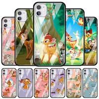 disney fawn bambi for apple iphone 12 pro max mini 11 pro xs max x xr 6s 6 7 8 plus luxury tempered glass phone case