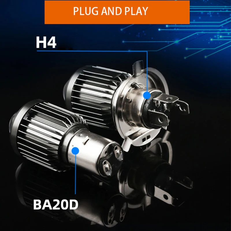 H6 BA20D LED H4 Led Moto Motorcycle Headlight Bulb CSP  Spotlight 12V Motos Accessories Hi Lo Lamp Fog Light White Yellow