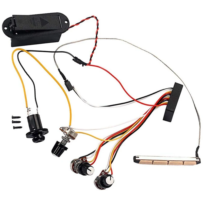 Guitar Pickup Preamp Active Amplifier Treble and Volume Control for Acoustic Bass Electrical Ukulele | Спорт и развлечения