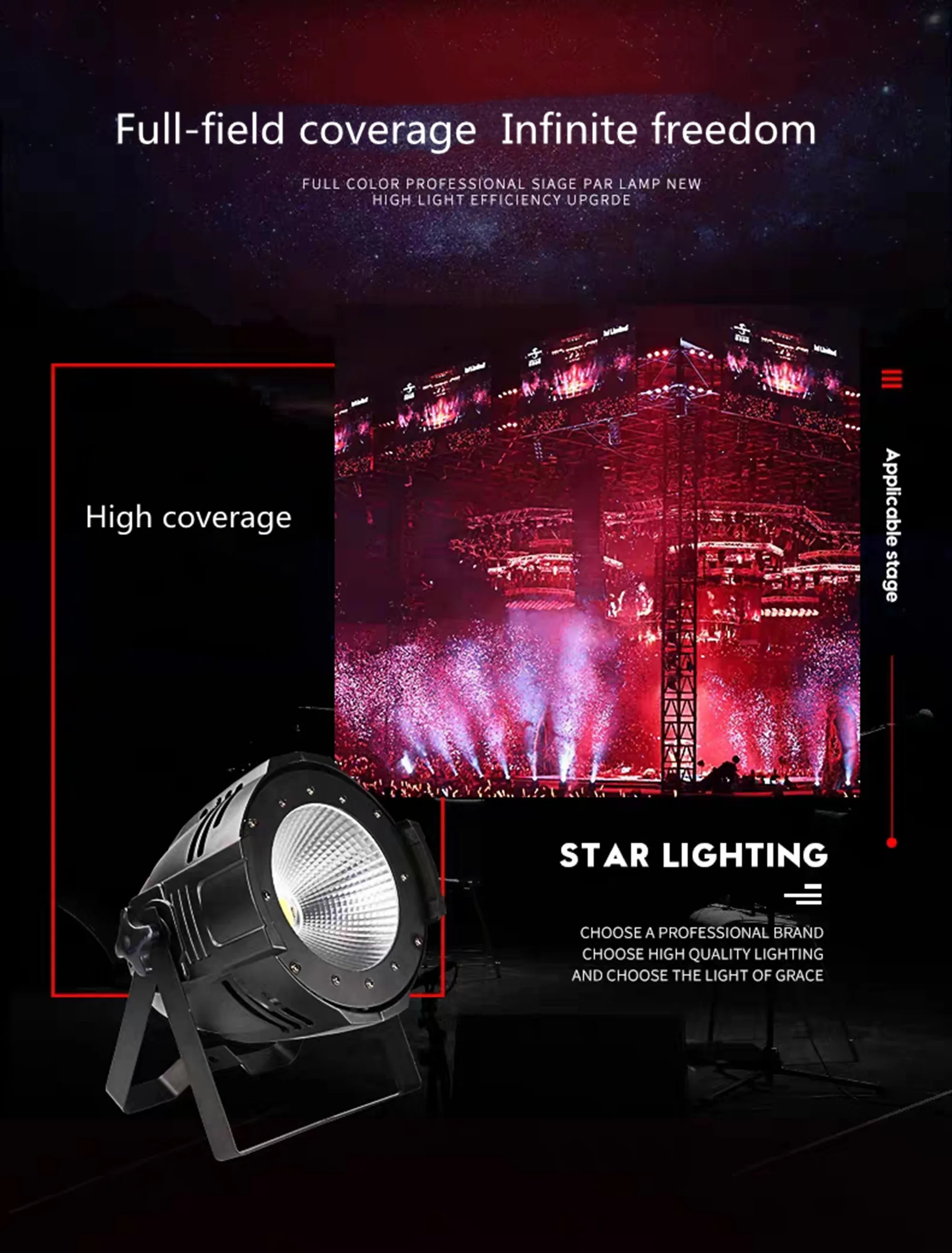 LED stage lighting four eyes audience light 200W COB surface light par light disco party christmas dj equipment project