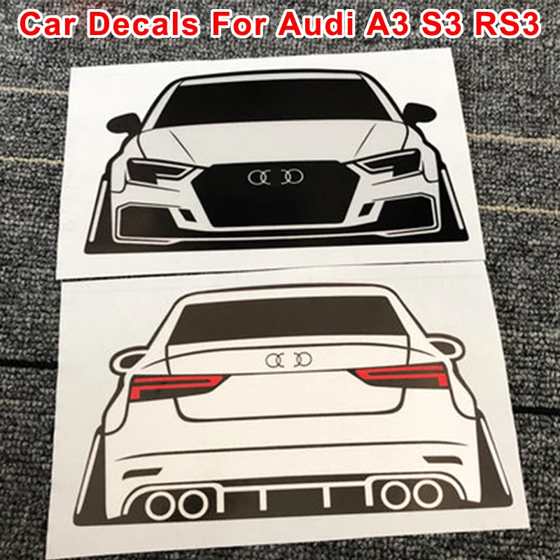 Автомобильные наклейки для Audi A3 8V 8P Sline S3 RS3 задний багажник ветровое стекло