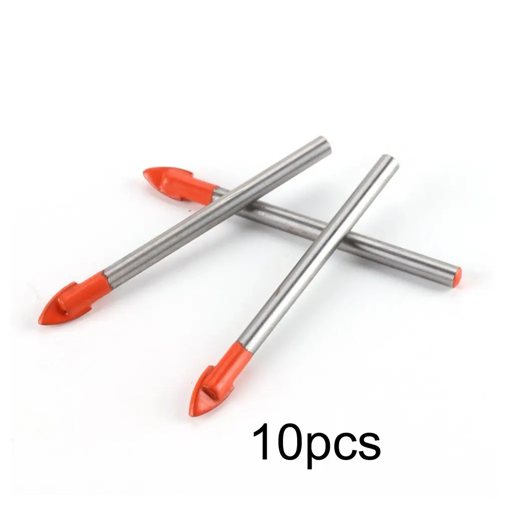 

10Pcs Steel Model Multi-material Drill Bit Set Ceramic Red Polished Metal Drill Bit Ceramic Triangle Bit