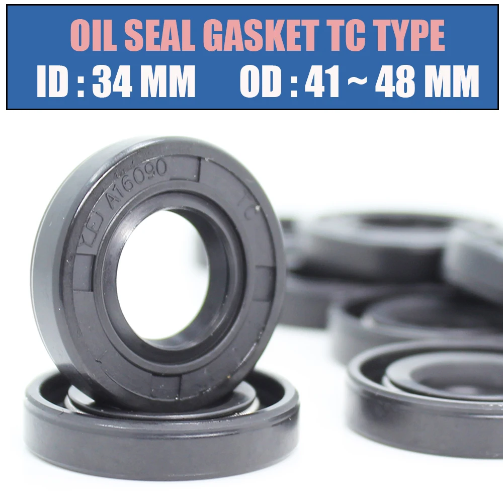 

ID 34mm Oil Seal Gasket TC Type Inner 34*41/44/45/46/47/48 mm 4Pcs Bearing Accessories Radial Shaft NBR Seals