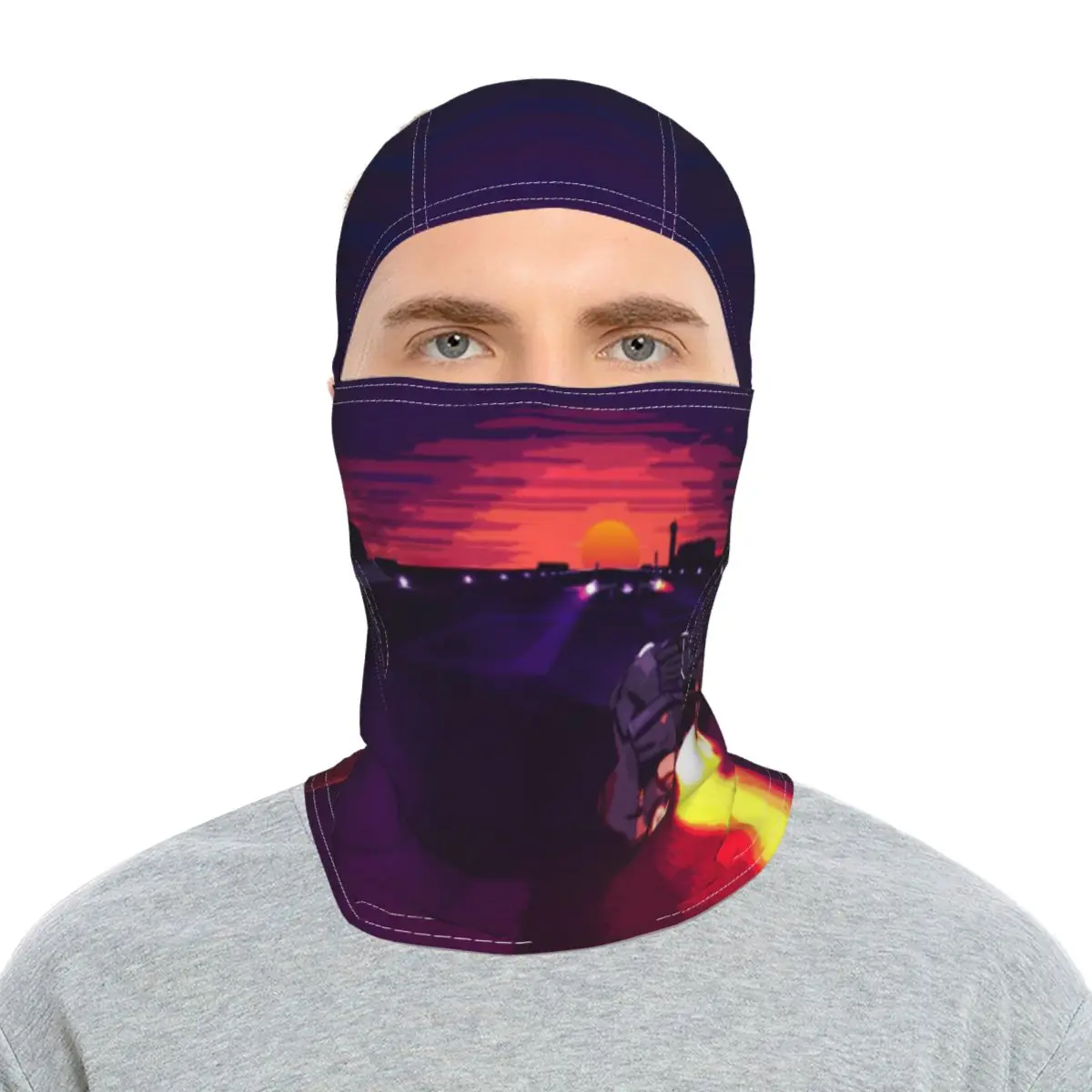 

2021 Cartoon car Pattern Outdoor Sports Riding Sunscreen Headgear Minority Balaclava Full Face Towel Novel Motorcycle Mask