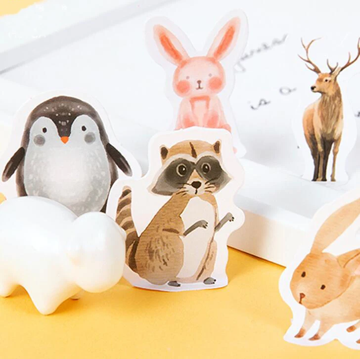 46 шт./компл. милые канцелярские наклейки из серии животные s сделай сам альбом для