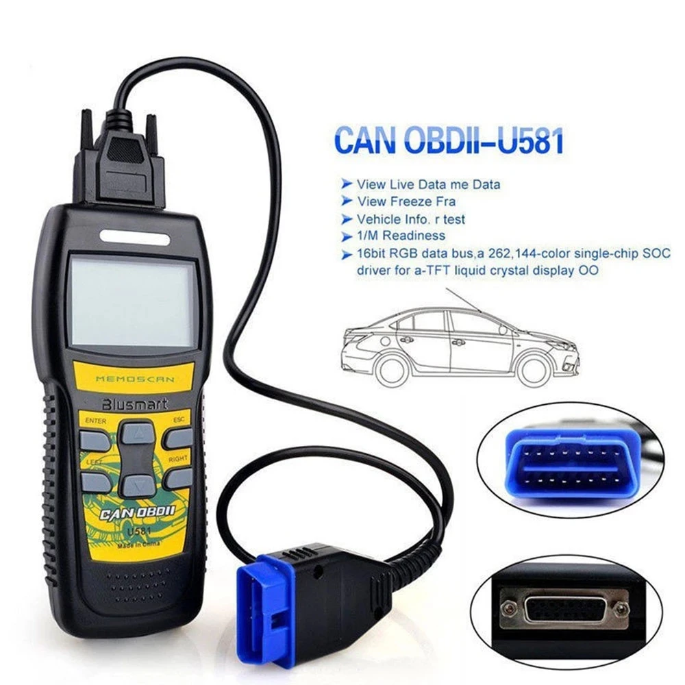 Сканер диагностический Memoscan U581 OBD2 обновленный оригинальный прибор для