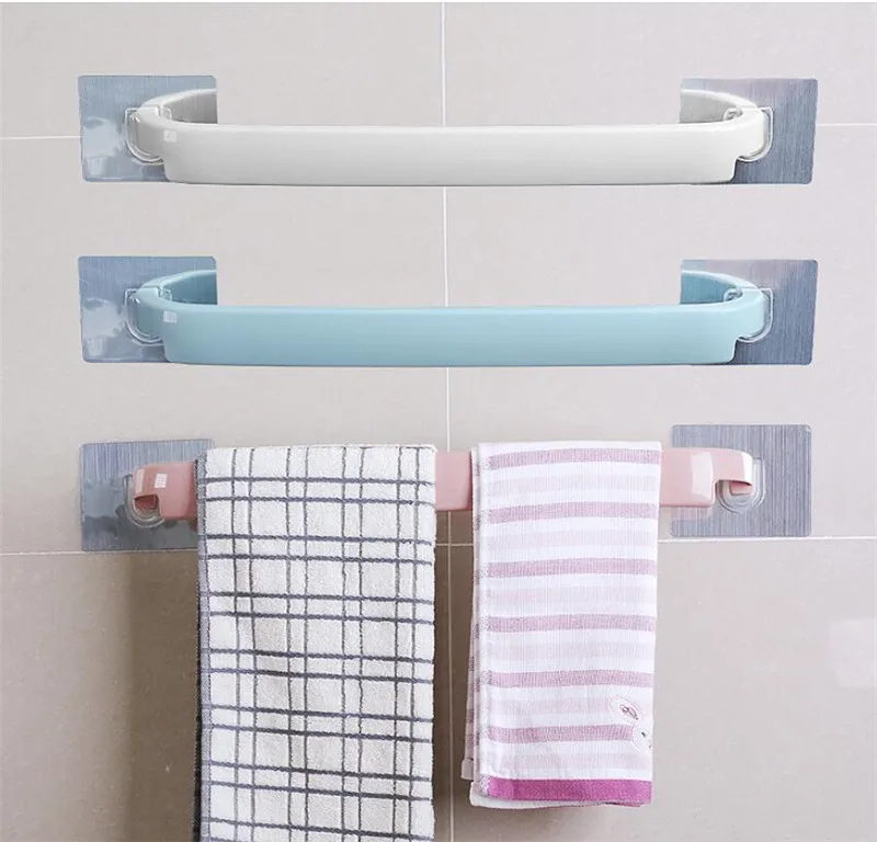 Настенная самоклеящаяся вешалка для полотенец в ванную комнату 3 цвета|Вешалки
