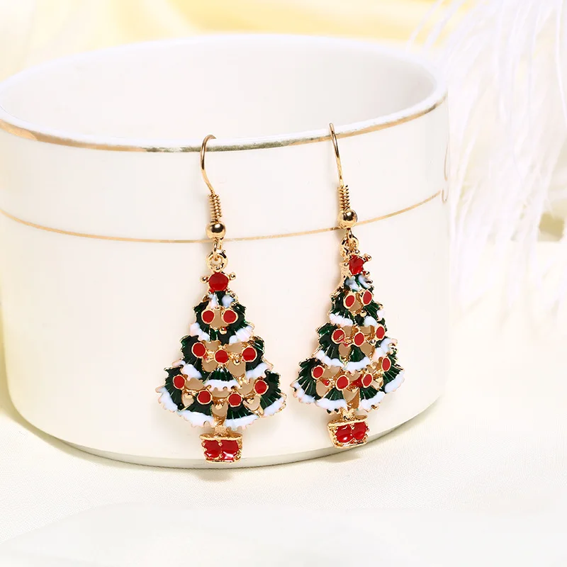 Новый продукт взрывные рождественские серьги в виде дерева модные роскошные