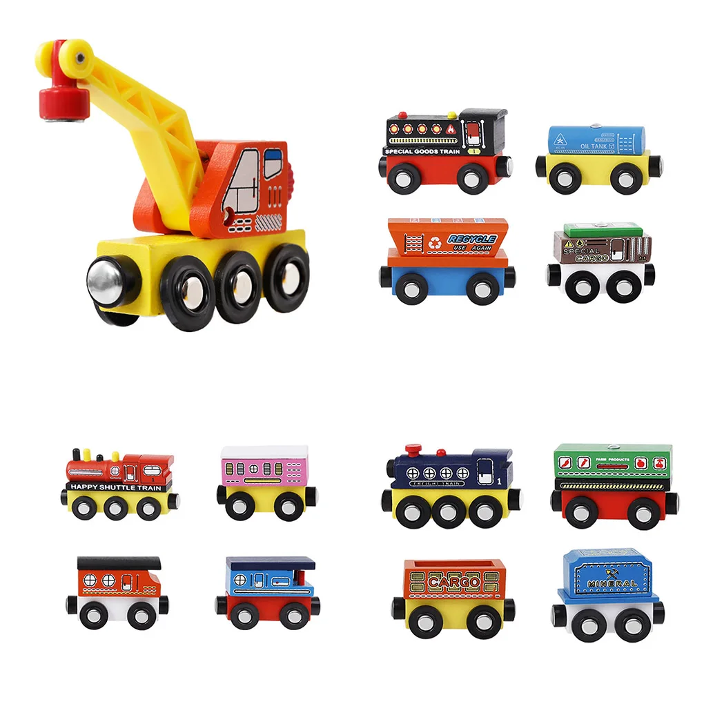 Сменный деревянный трек для маленького поезда набор кранов игрушка мальчиков