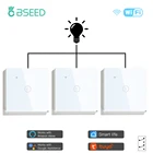 Настенный умный сенсорный выключатель BSEED, 3 позиции, с 1 клавишей, 23 каналов, Wi-Fi, Alexa, управление через Google Home