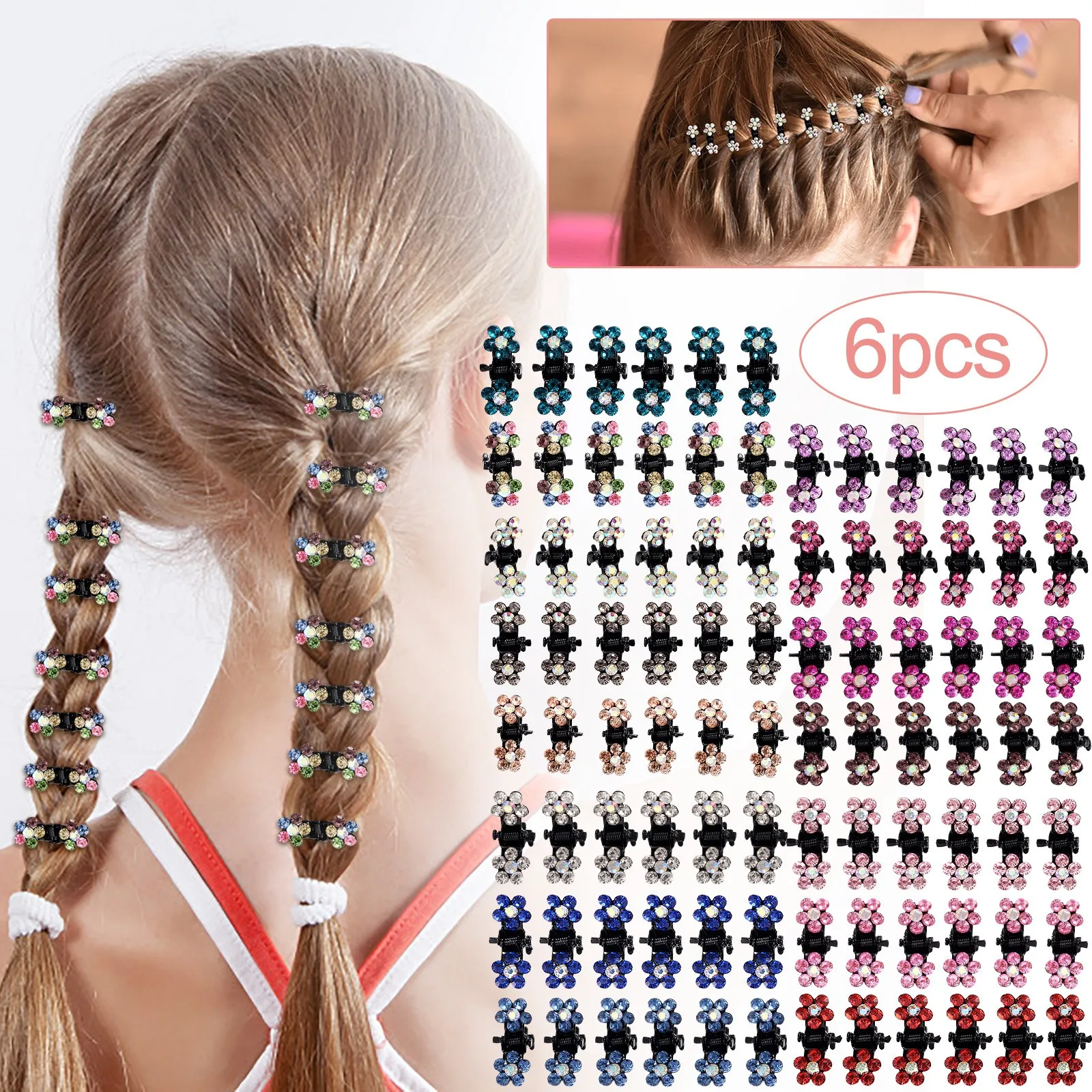 

Fashion 12pcs/set Hair Claw Clips 15 colors Mini Hair Clips No-Slip Grip Jaw Clips Glitter Teeth Clips Rhinestone Metal Clamps#F