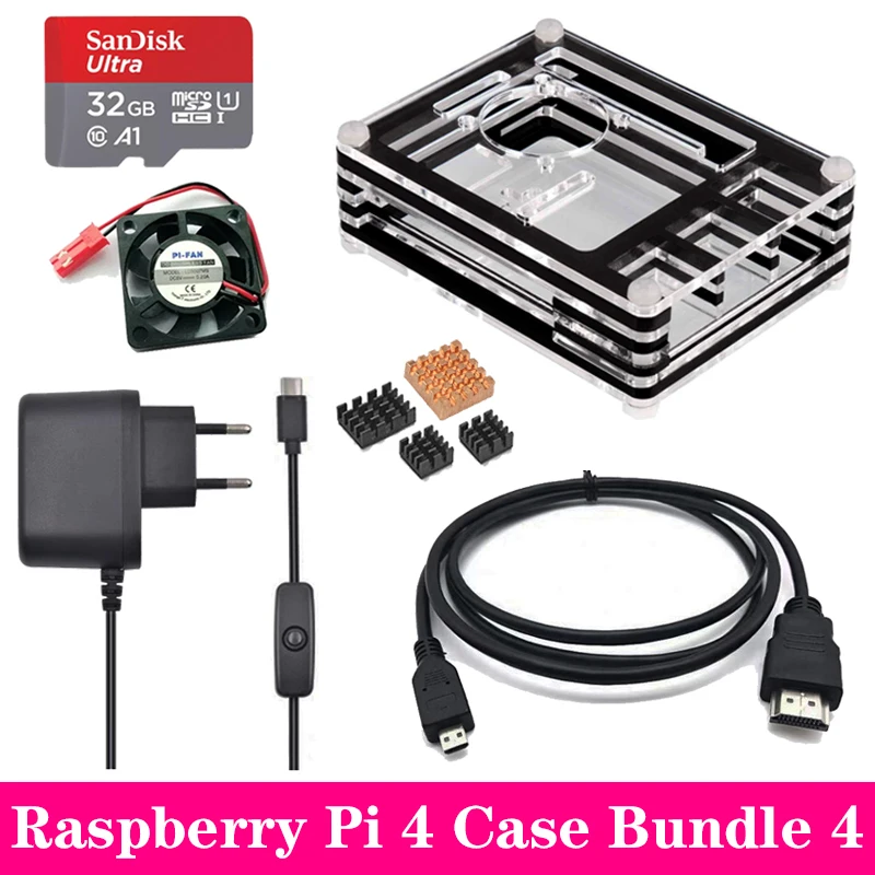 Raspberry Pi 4 акриловый корпус 9 слоев акриловый корпус с охлаждающим вентилятором алюминиевый радиатор для Raspberry Pi 4 Модель B Pi 4B