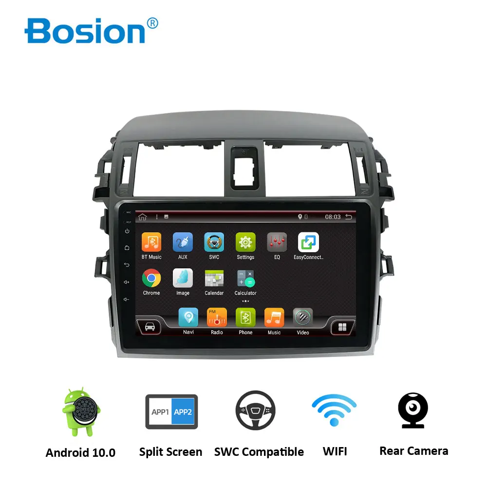Bosion 2 Din автомобильное радио для Toyota corolla 2009 Android 10 четырехъядерный автомобильный