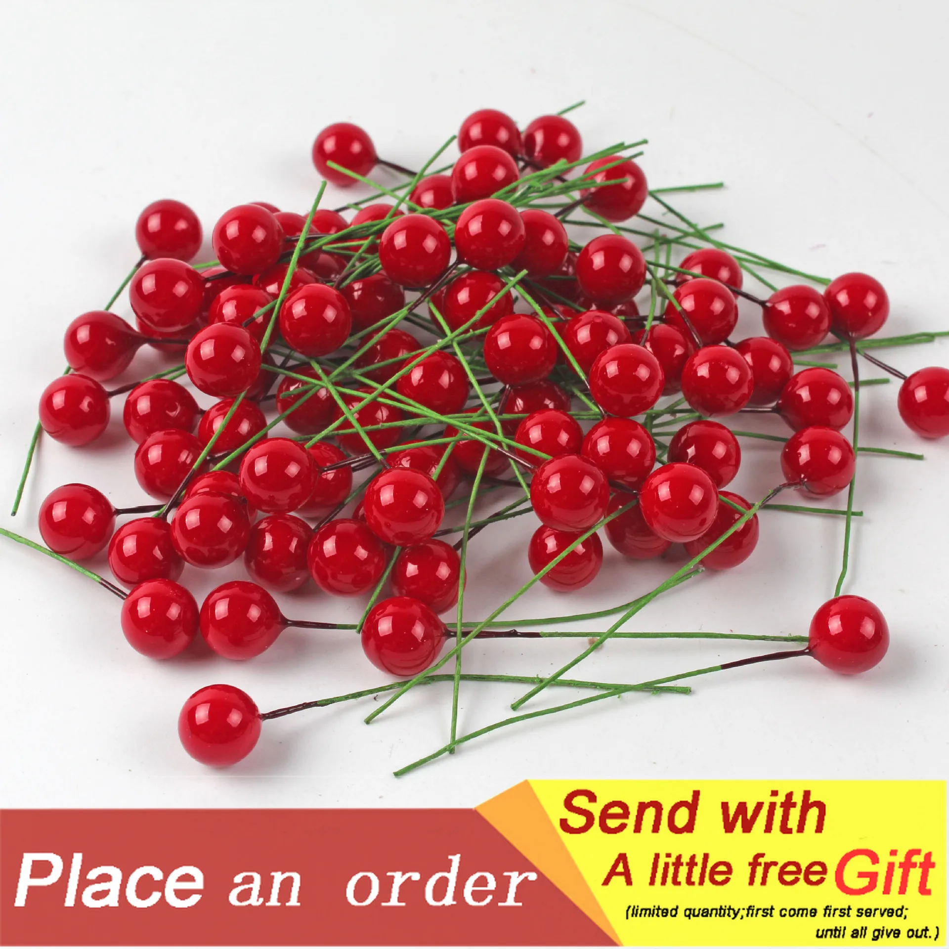 100 шт./упак. Искусственный Пена Красный Холли Берри Рождественский сделай сам для