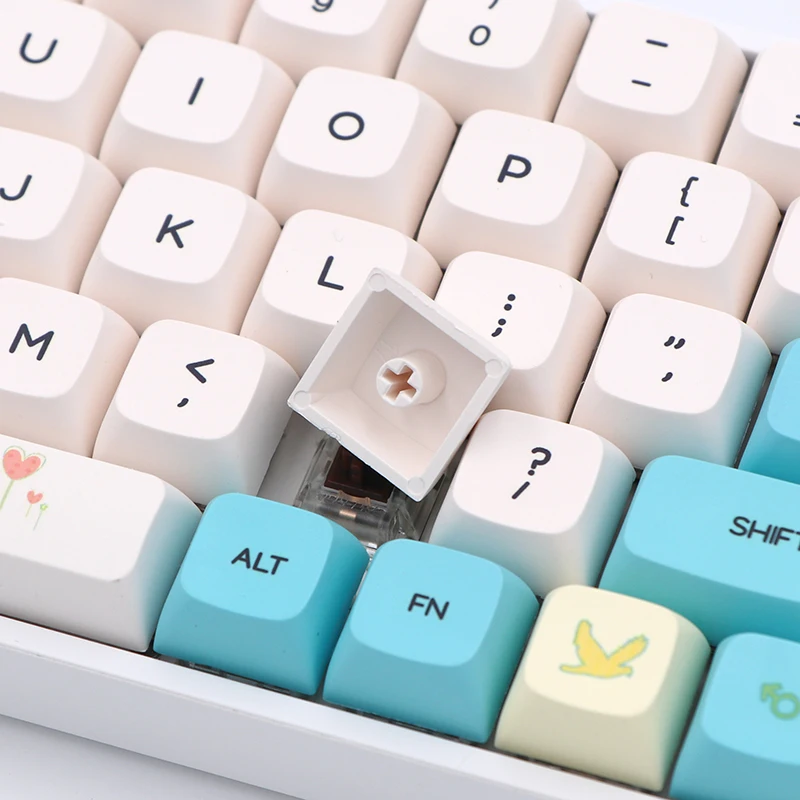 Keypro Chunyang голубой белый Ethermal сублимационные шрифты PBT keycap для проводной USB