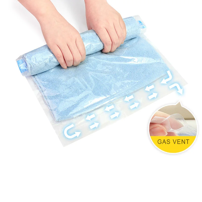 S/M/L/XL портативный сортировочный вакуумный мешок для одежды прозрачная водяная пыль Доказательство чехол для хранения, на молнии чемодан герметичные сумки для экономии пространства чехол