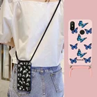 Мягкий чехол-бабочка для Xiaomi Mi 11, 10, 9, 8 Lite, A3, A2, A1, Poco X3 NFC Pro, M3 веревочный чехол для redmi note 10, 9, 8, 7 Pro, 9S