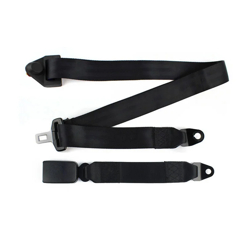 

Universal Adjustable Retractable Static 3 Point Seat Belt Black Car Safety Belt FEA002