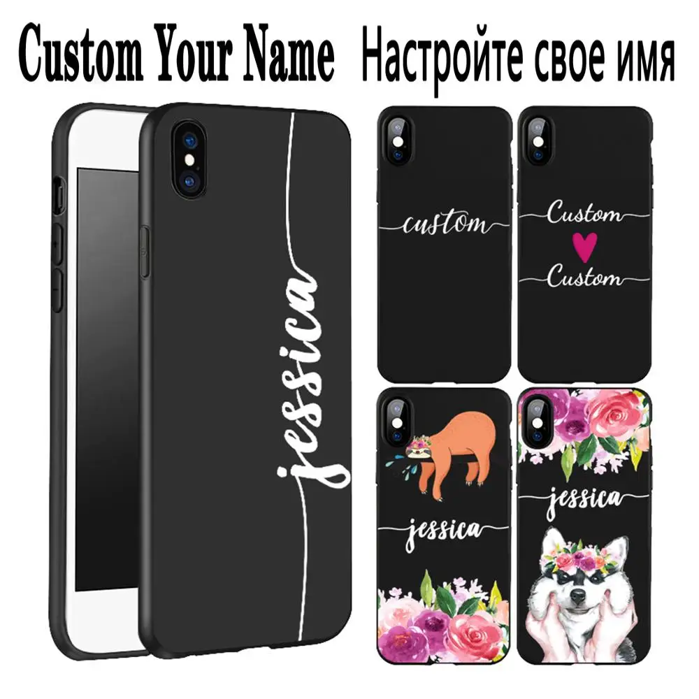 DREAMFOX персонализированные пользовательские имя текст Черный Мягкий ТПУ