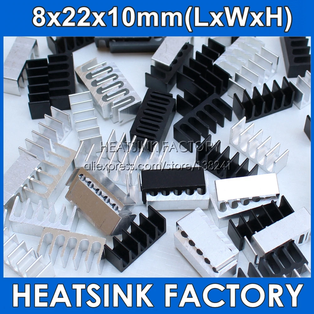 Алюминиевый Охлаждающий радиатор 8x22x10 мм кулер с тепловой двусторонней