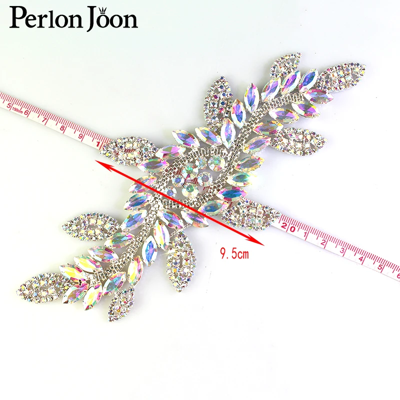 1 шт. AB цветной кристалл лист Длинный Патч Стразы стеклянный сварочный цветок