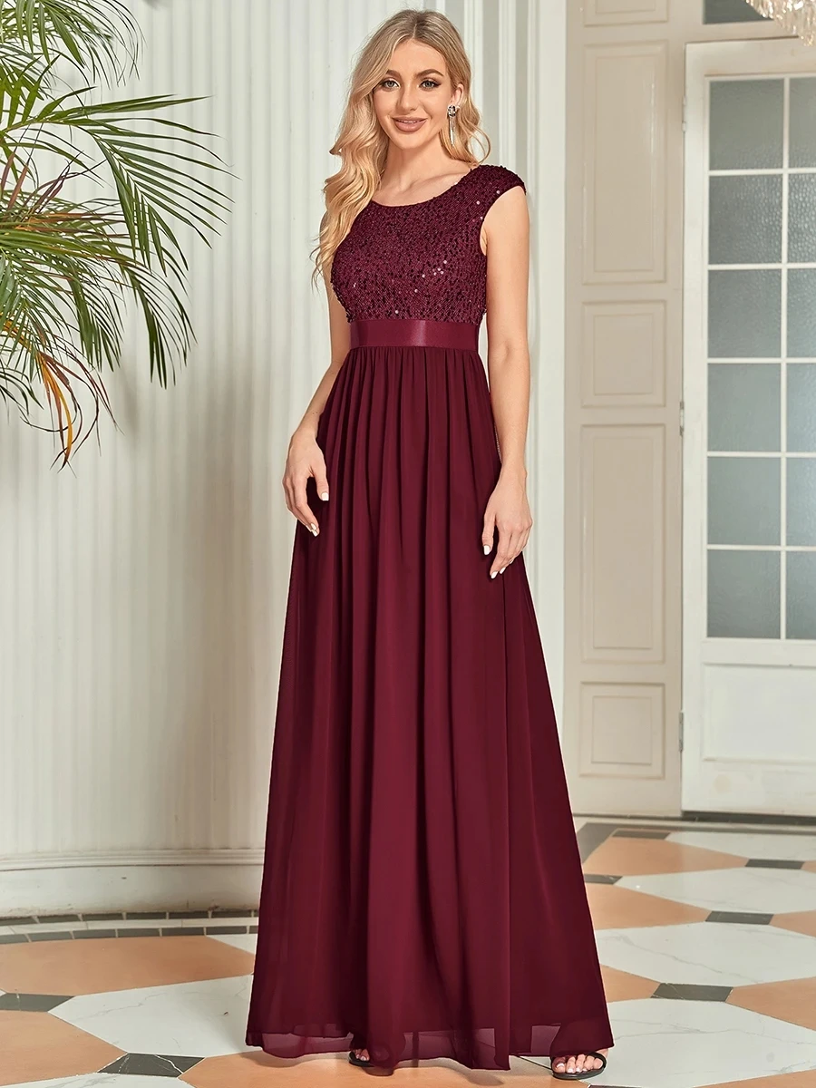 

BAZIIINGAAA Evening Dresses Simple Round Neck A Line Floor Length Wholesale 2021 Cocktail Party Vestidos de fiesta EE50160BD