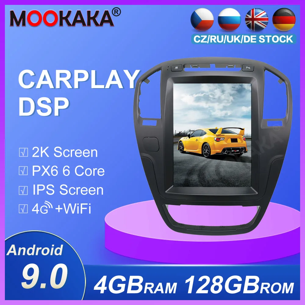Автомобильный GPS навигатор Tesla Android 9 0 4 + 128 ГБ вертикальный экран для Opel Insignia Vauxhall