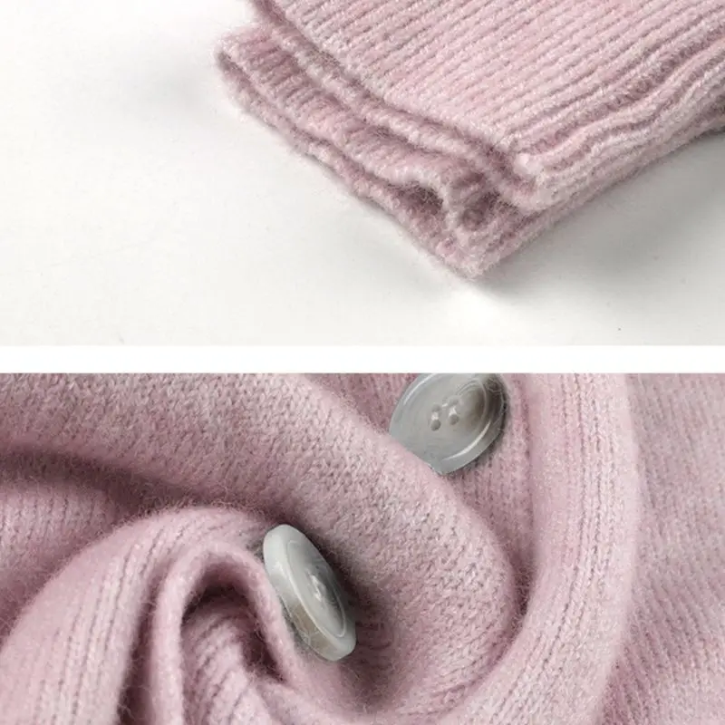 

Women Long Sleeve Knitted Sweater Tops Solid Color Open Front Slim Cardigan Button Down V-Neck Coat Outwear