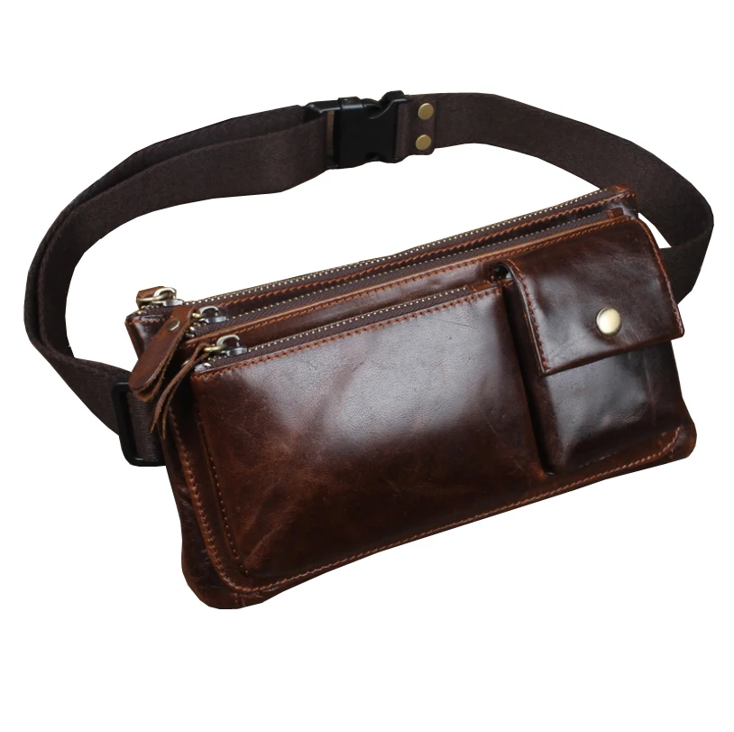 Винтажная кожаная поясная сумка для мужчин и женщин кошелек путешествий