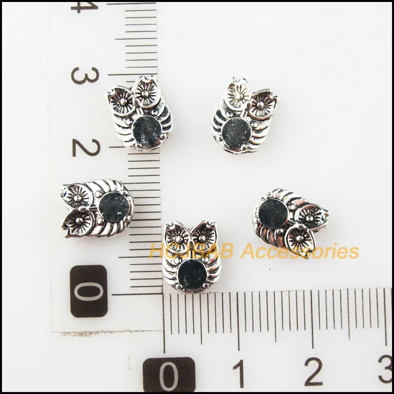 40 подвеска в форме Совы чары птиц Тибетский серебристый цвет разделитель виде