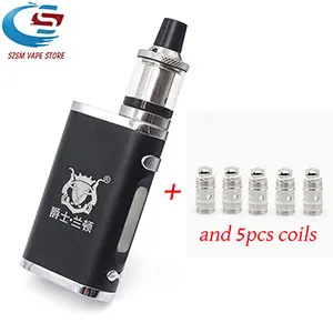 Black and 5 coils Электронная сигарета, регулируемый vape 80 Вт, комплект модов, Встроенный 2000 мАч, батарейный блок, 3 мл, бак, электронная сигарета, большой дымовой Атомайзер - Цвет: Black and 5 coils