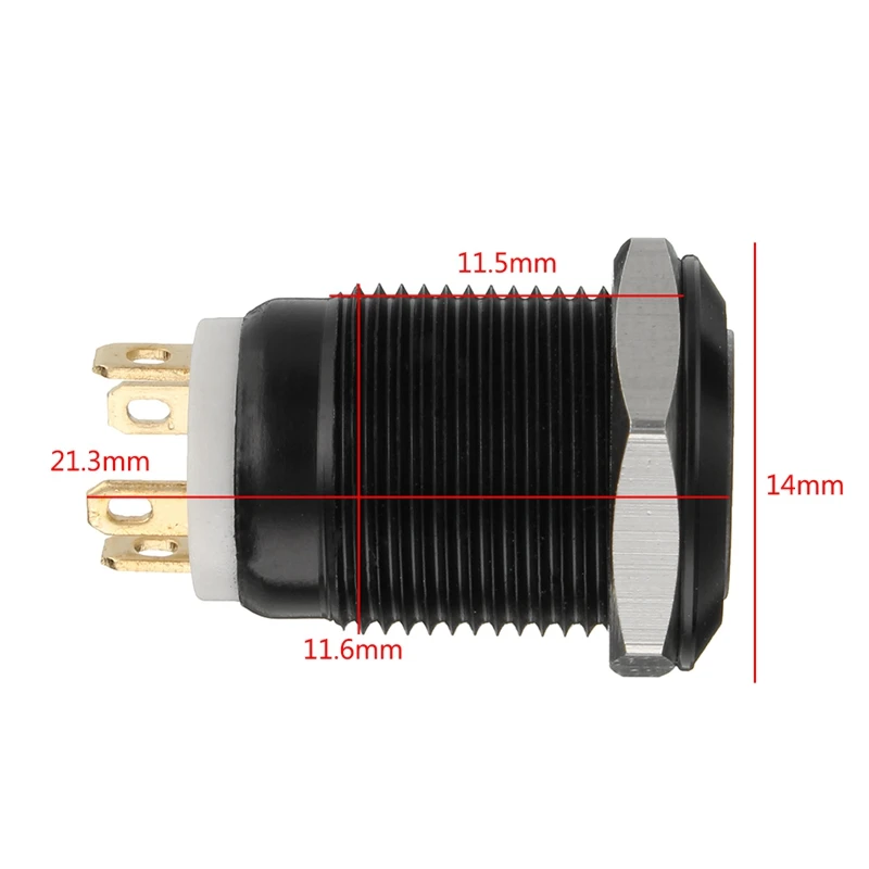 

Switches 4 Pin 12mm LED Light Metal Push Button Momentary Switch Waterproof 12V Switches Car Electronics
