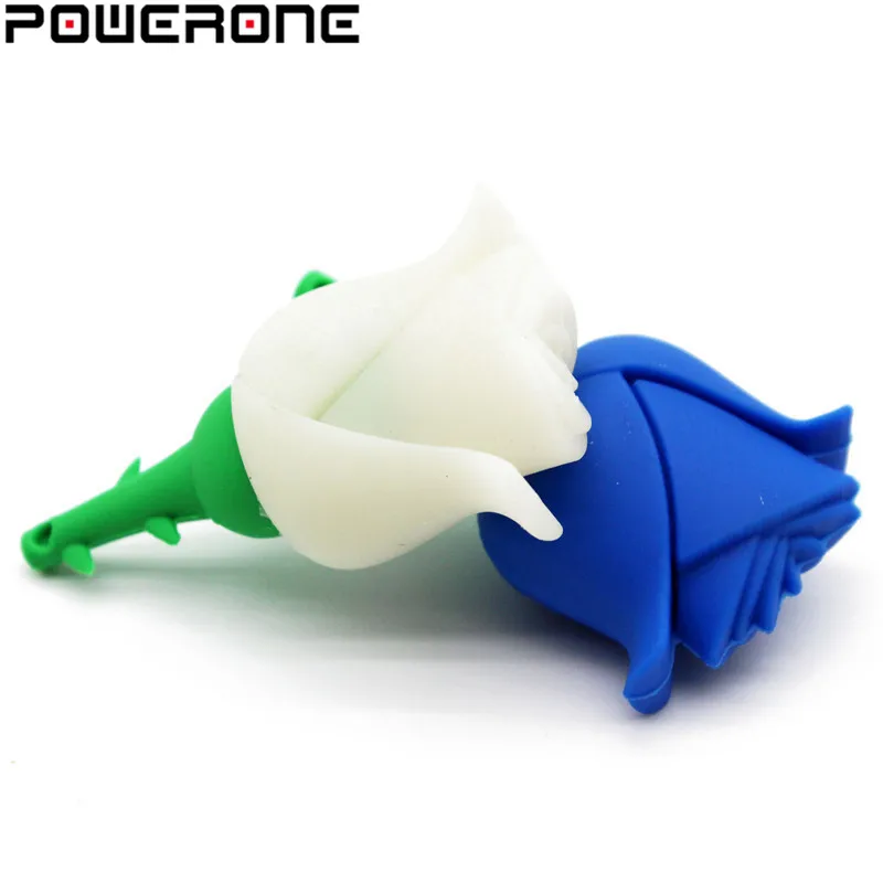 POWERONE опт USB флеш накопитель с цветком розы U диск красная розовая роза карта