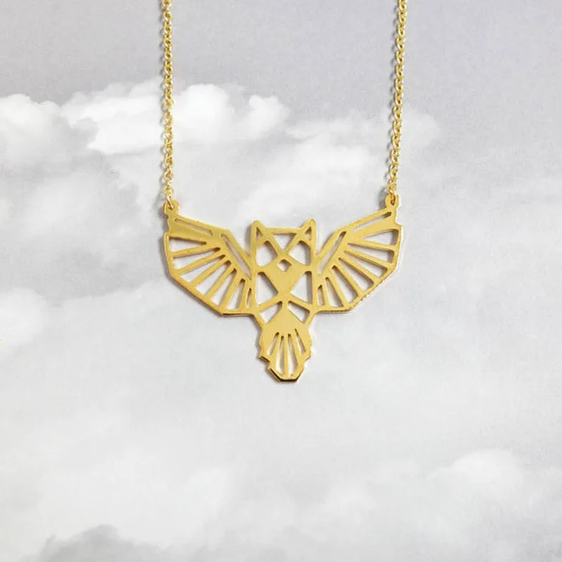 

Owl Origami Bird Animal Geometric Necklace Jewelry Bird Lovers Birthday Gifts