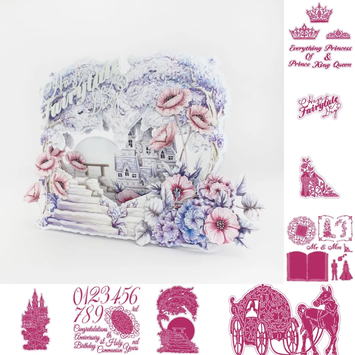 

New for 2021 Fairy-tale Day Collection Metal Cutting Die Scrapbook Embossed Paper Card Album Craft Template Cut Die Stencils